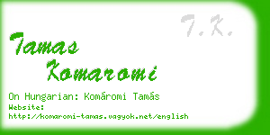 tamas komaromi business card